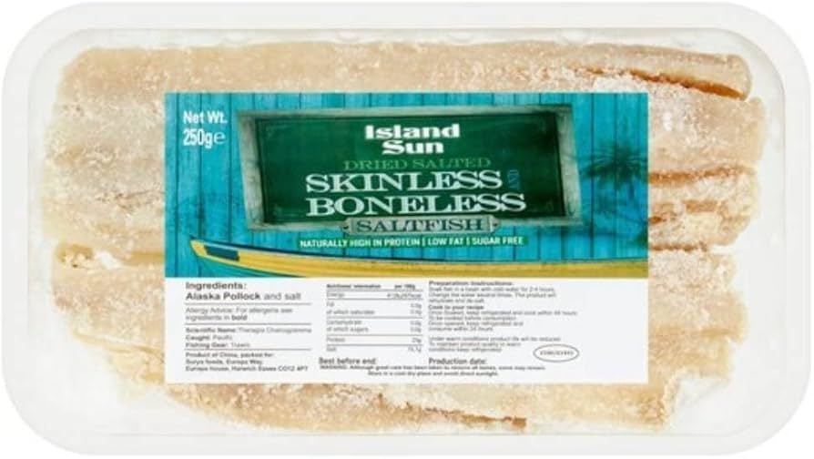 Island Sun Skinless & Boneless Saltfish 250g Pack Of 3