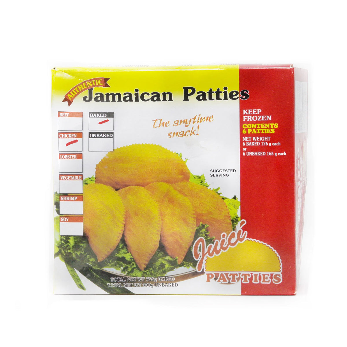 Juici Chicken Patties Pack Of 6 (Jamaican Imported)