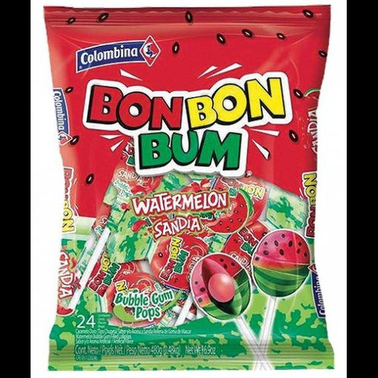 Colombina Bon Bon Bum Watermelon Pack Of 24