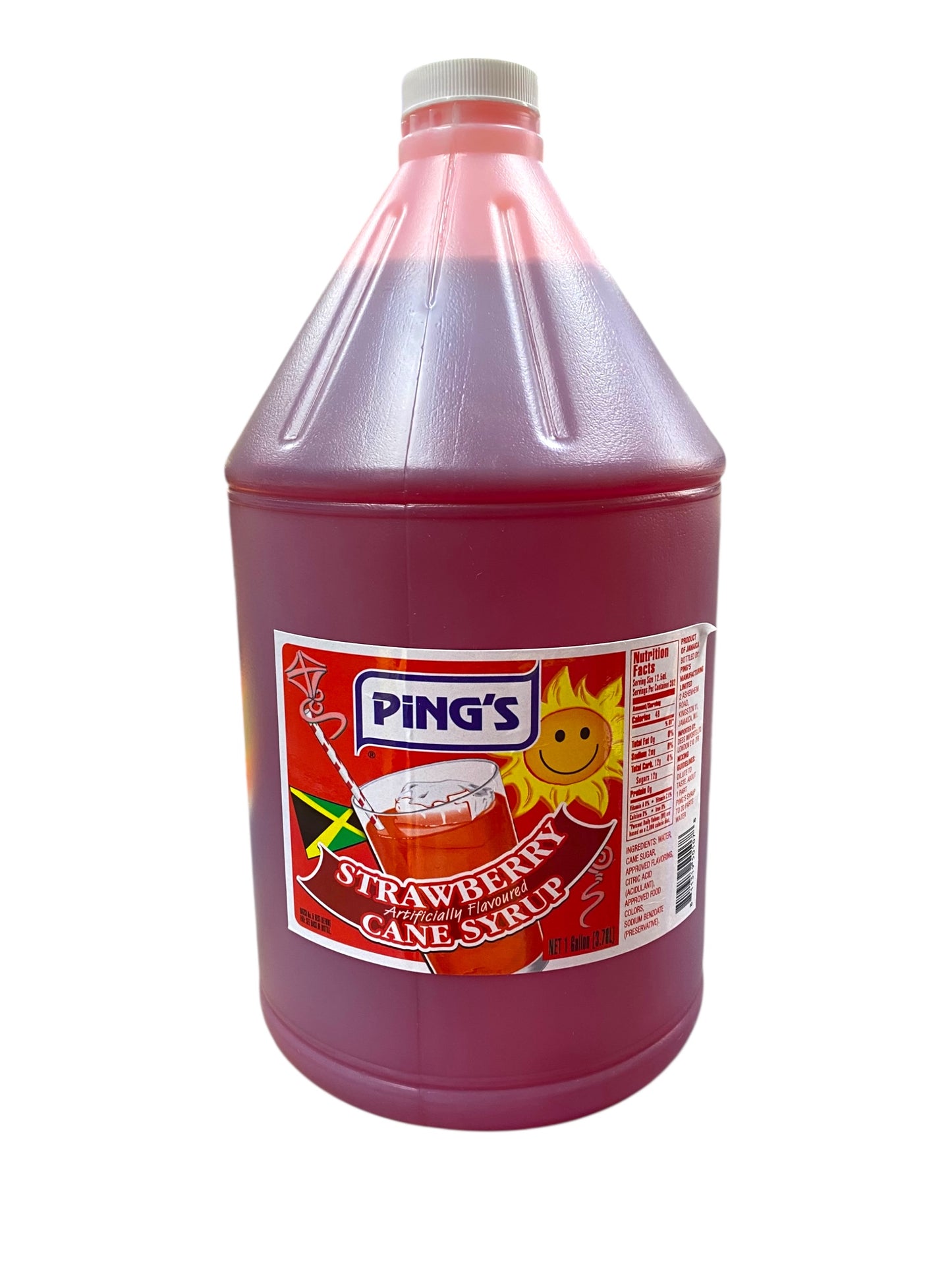 Pings Strawberry Cane Syrup 1 Gallon