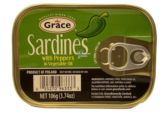 Grace Sardines with Peppers in Vegetable Oil, 3.74 oz