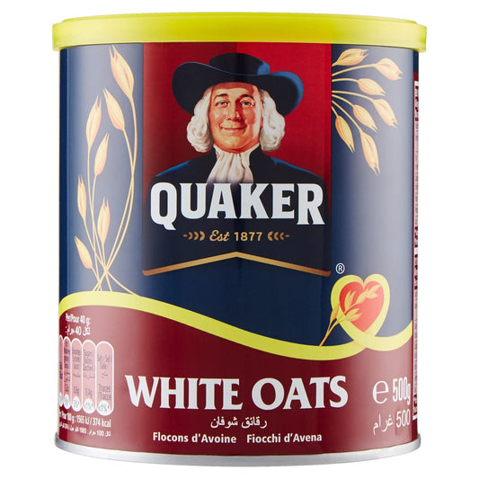 Quaker White Oats Tin, 500g