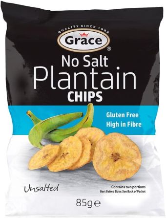 Grace Green Plantain Chips (Unsalted) 85g (Box of 9)