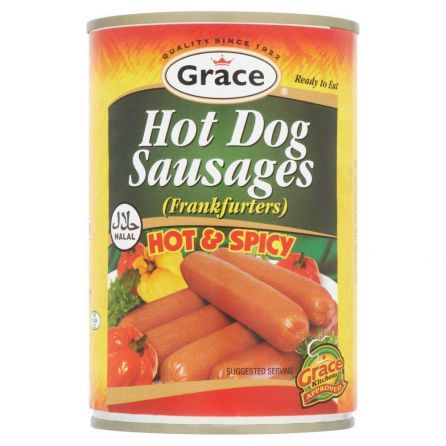 Grace Hot Dog Sausages, Hot & Spicy HALAL - 400g